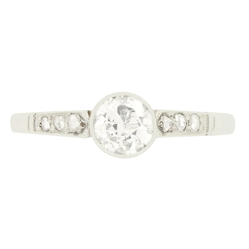 Art Deco 0.65ct Diamond Solitaire Ring, c.1920s
