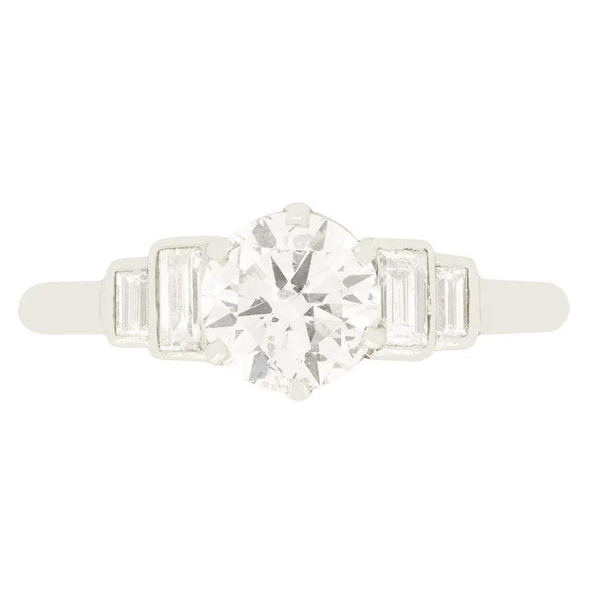 Late Deco 0.95ct Diamond Solitaire Ring, c.1930s
