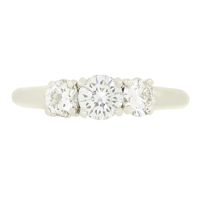 Contemporary 1.09ct Diamond Three Stone Ring