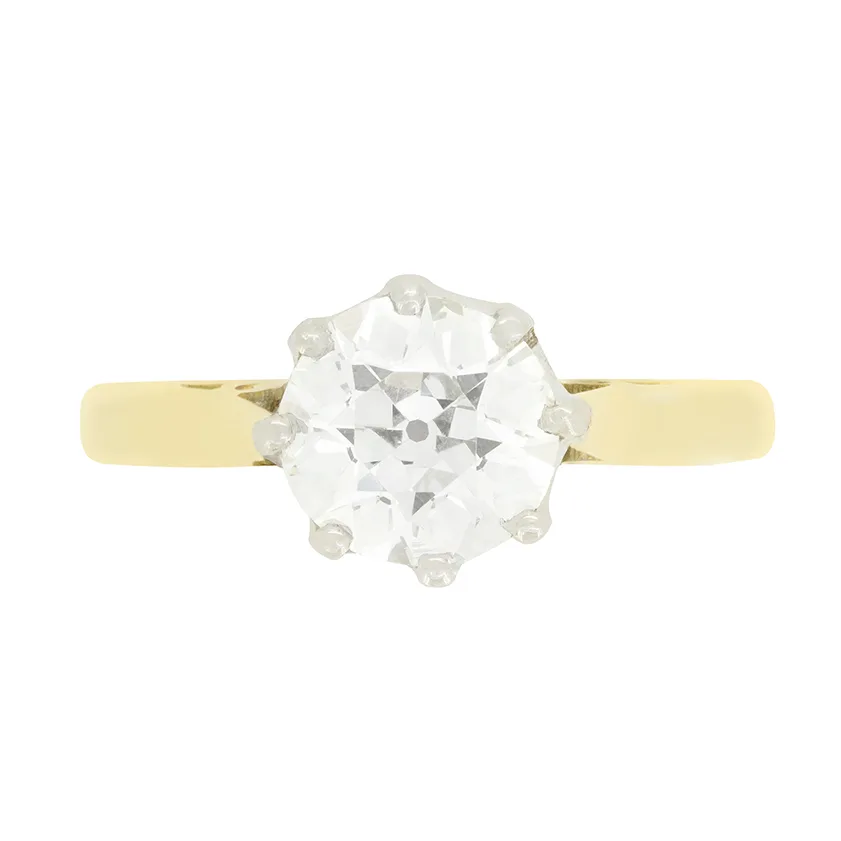 Vintage 1.63ct Diamond Solitaire Ring, c.1950s