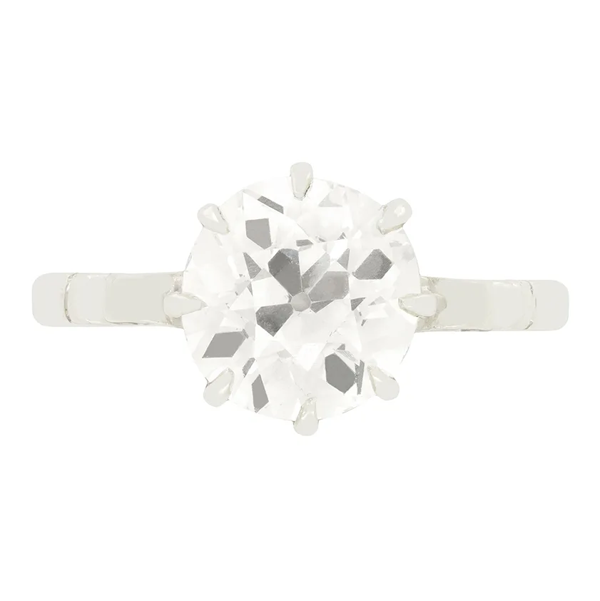 Art Deco 2.40ct Diamond Solitaire Ring, c.1920s
