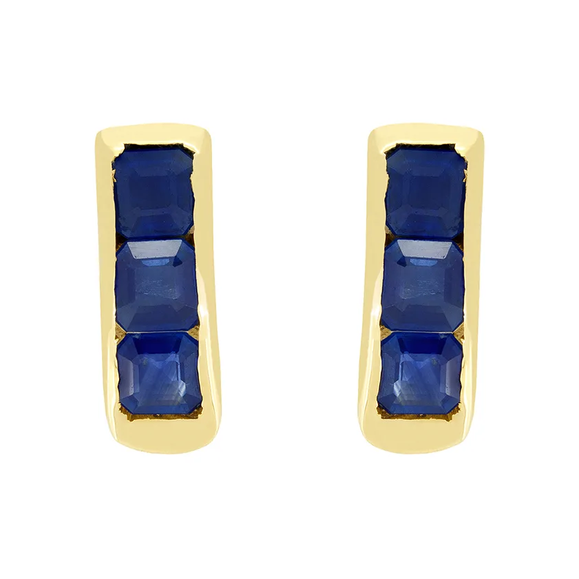 Vintage 1.20ct Sapphire Earrings, c.1980s