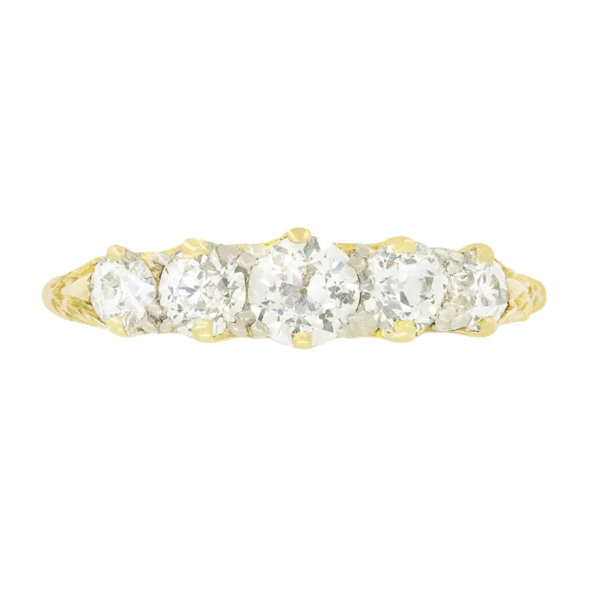 Victorian 1.20ct Diamond Five Stone Ring, c.1880s
