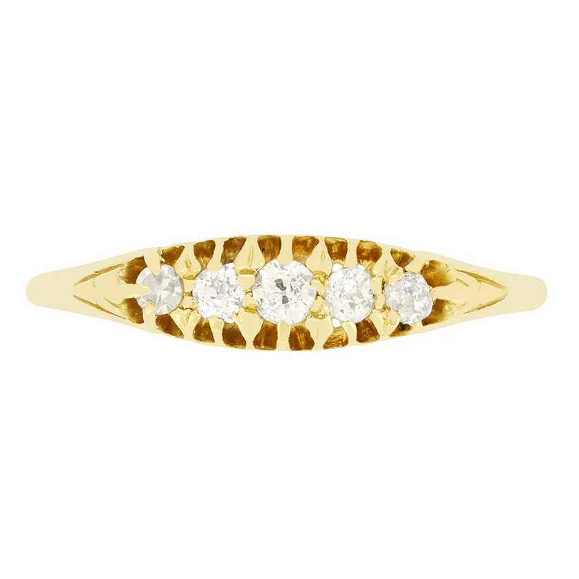 Victorian 0.34ct Diamond Five Stone Ring, c.1880s