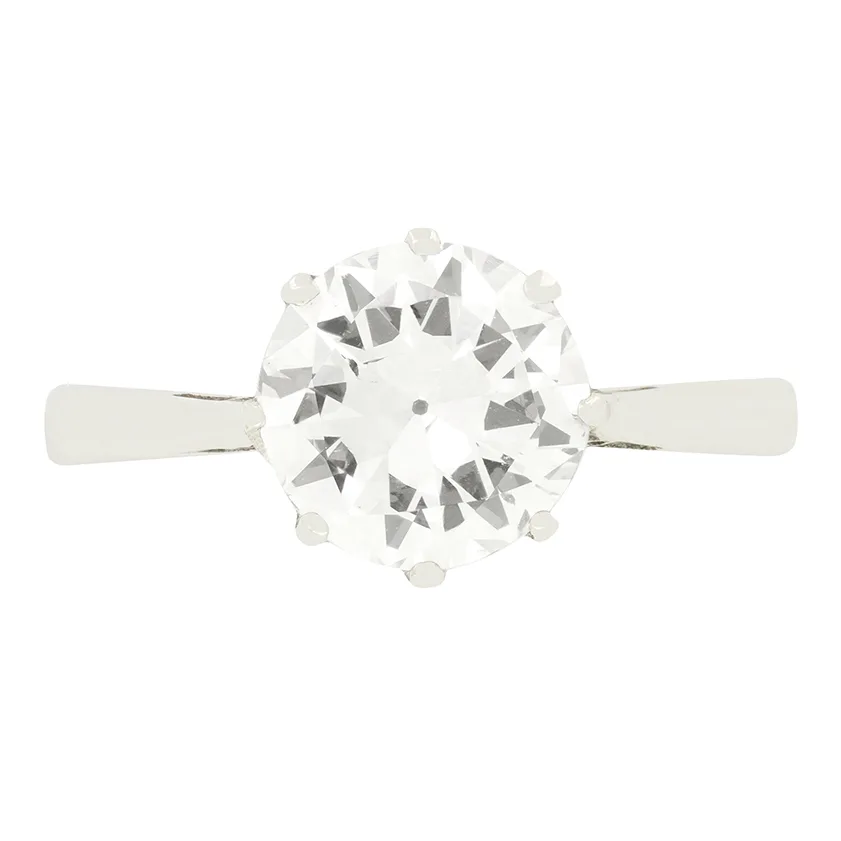 Late Deco 1.90ct Diamond Solitaire Ring, c.1940s