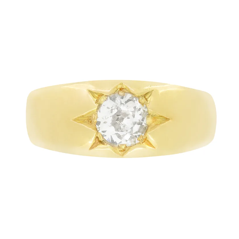 Victorian 0.60ct Diamond Signet Ring, c.1880s
