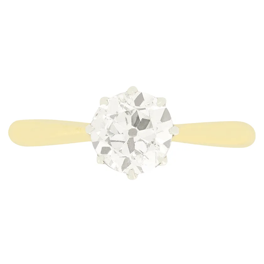 Edwardian 0.90ct Diamond Solitaire Ring, c.1910s