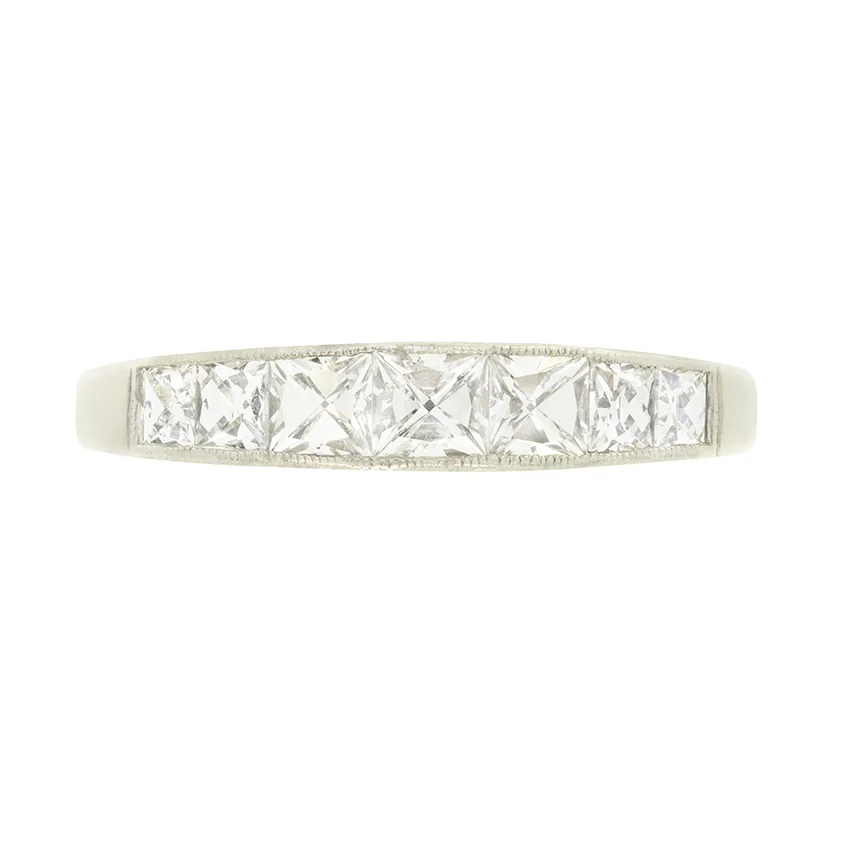 Late Deco 1.60ct Diamond Half Eternity Ring, c.1930s