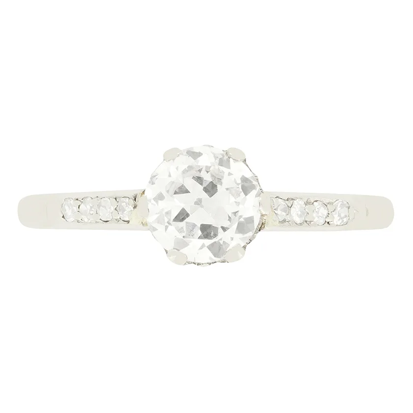 Art Deco 0.75ct Diamond Solitaire Ring, c.1920s