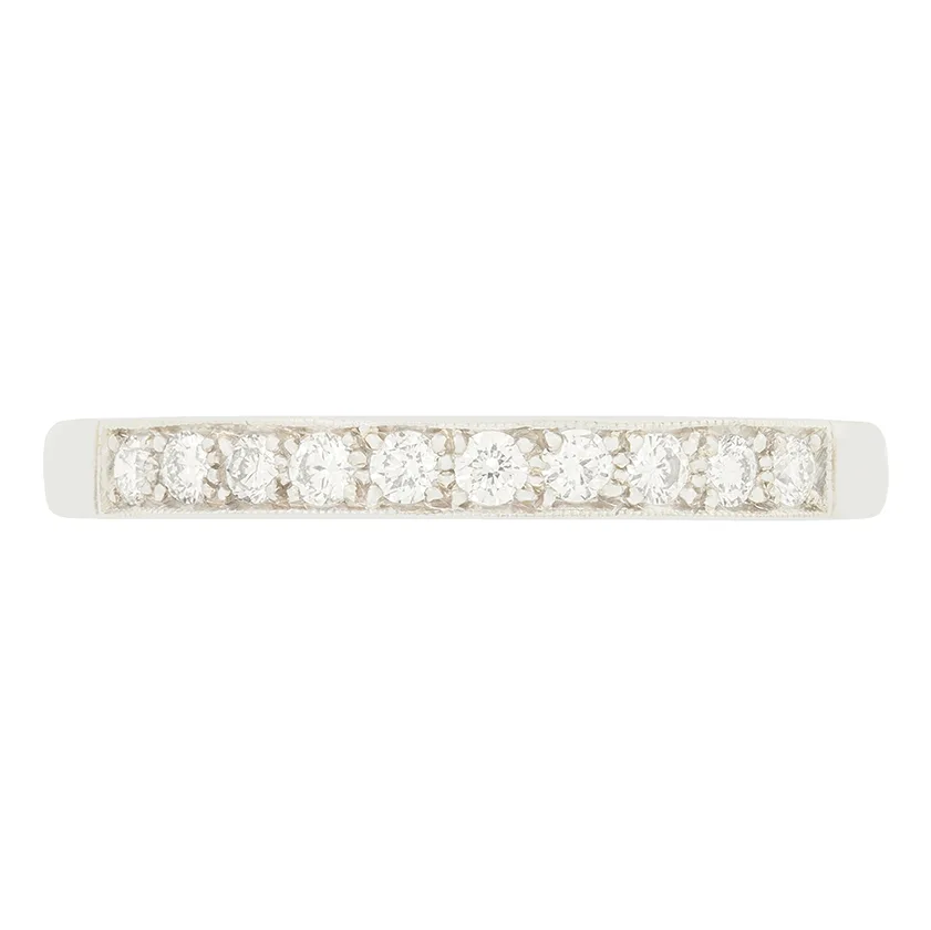 Late Deco 0.50ct Diamond Half Eternity Ring, c.1940s