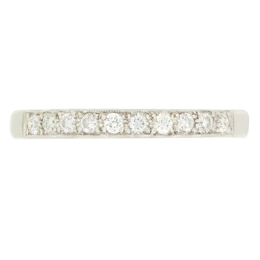 Late Deco 0.50ct Diamond Half Eternity Ring, c.1940s