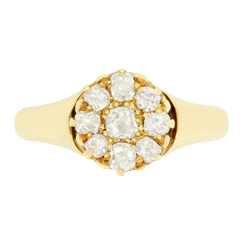 Victorian 0.72ct Diamond Cluster Ring, c.1880s