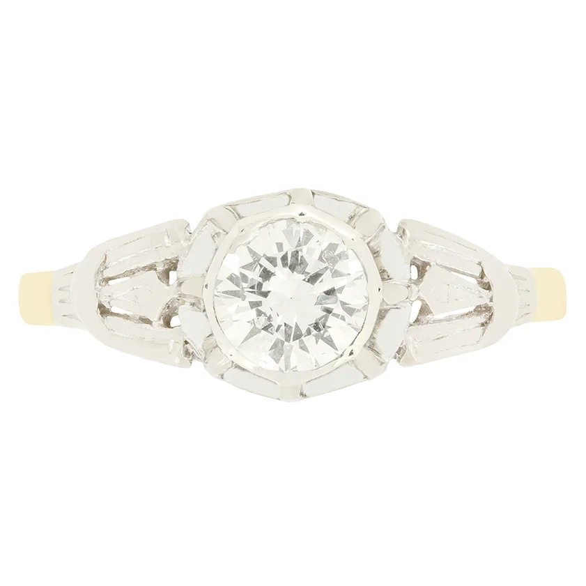 Vintage 0.65ct Diamond Solitaire Ring, c.1950s