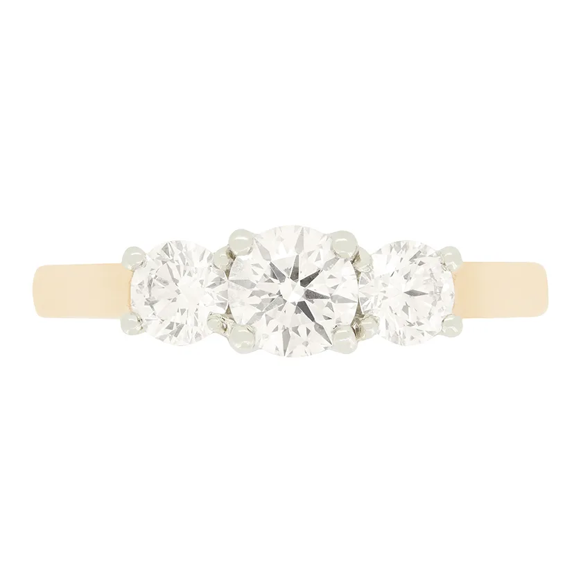 Contemporary 0.80ct Diamond Three Stone Ring